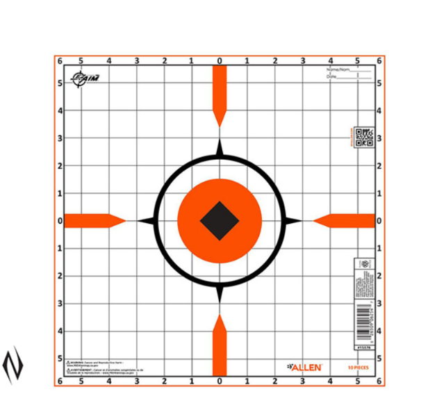 Allen Rigid Sight In Paper Target 12" 10pk