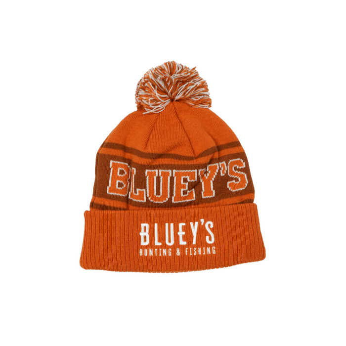 Blueys Pom Pom Beanie - Orange & White