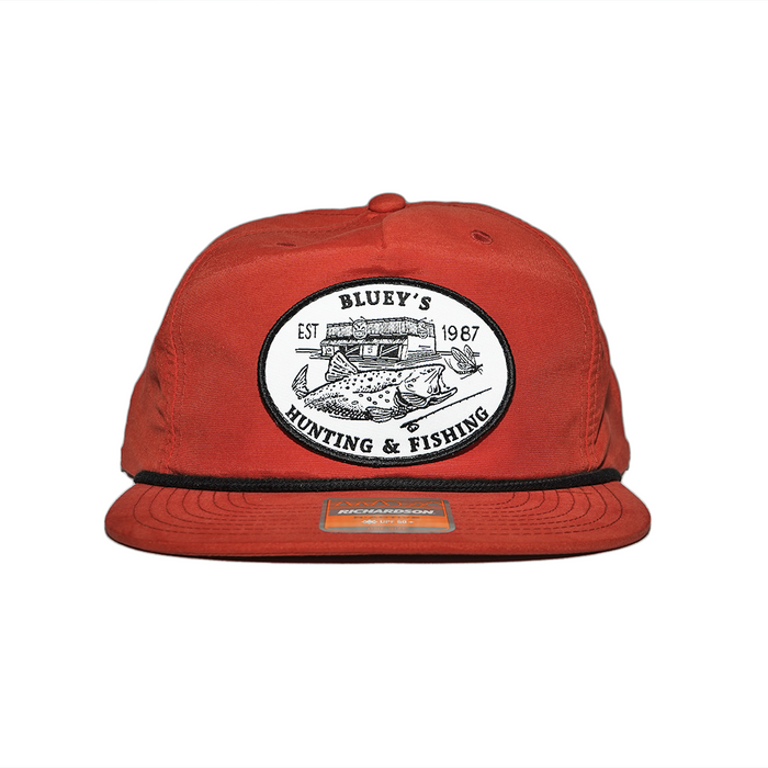 Bluey's Trout Patch Cap - Dark Orange/black Rope