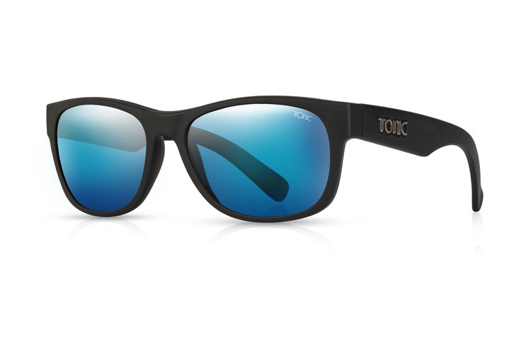 Tonic Wave Sunglasses Matt Black Frame With Blue Mirror Copper Base Lens
