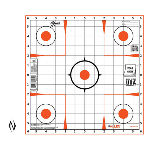 Allen Ez Aim Paper 12"x12" Sight In Grid Target Peel Away 100 Pad