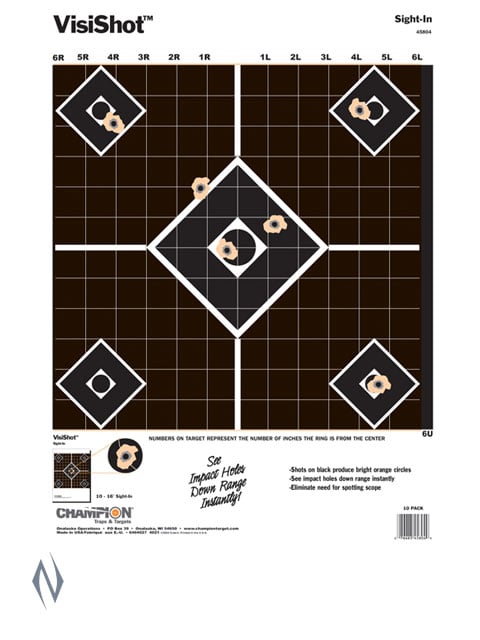 Champion Visishot Sight-in Target 13" X 18" - 10 Pack