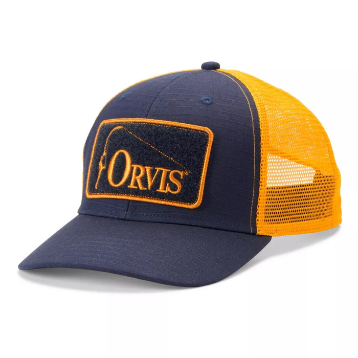 Orvis Ripstop Covert Trucker Hat [cl:navy/tumeric]