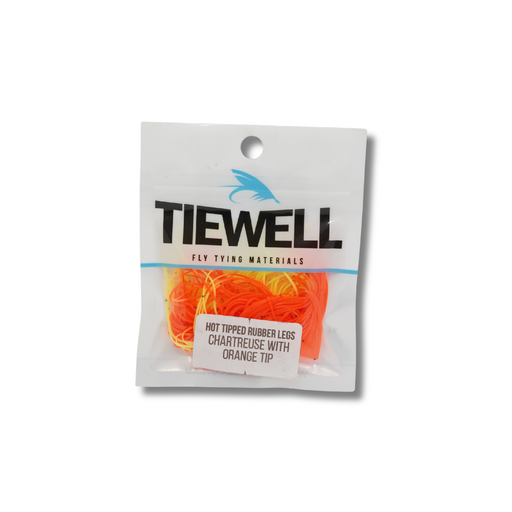 Tiewell Hot Tipped Rubber Legs [cl:chartreuse W/ Orange Tip]
