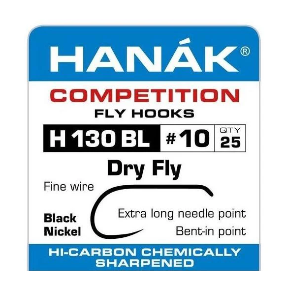 Hanak Barbless Hooks Dry Fly H130bl 25pk [sz:10]