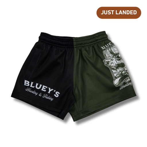 Bluey's Kids Sambar Footy Shorts - Side Zip Pocket [sz:2]