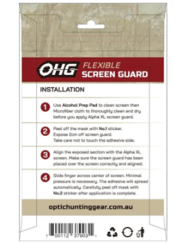 Ohg Garmin Alpha Xl Handheld Screen Protector
