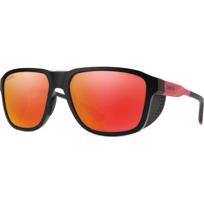 Smith Embark Tnf Matte Black/horizon Red With Chromapop Polarized Red Mirror Lens