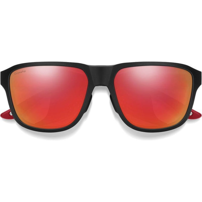 Smith Embark Tnf Matte Black/horizon Red With Chromapop Polarized Red Mirror Lens