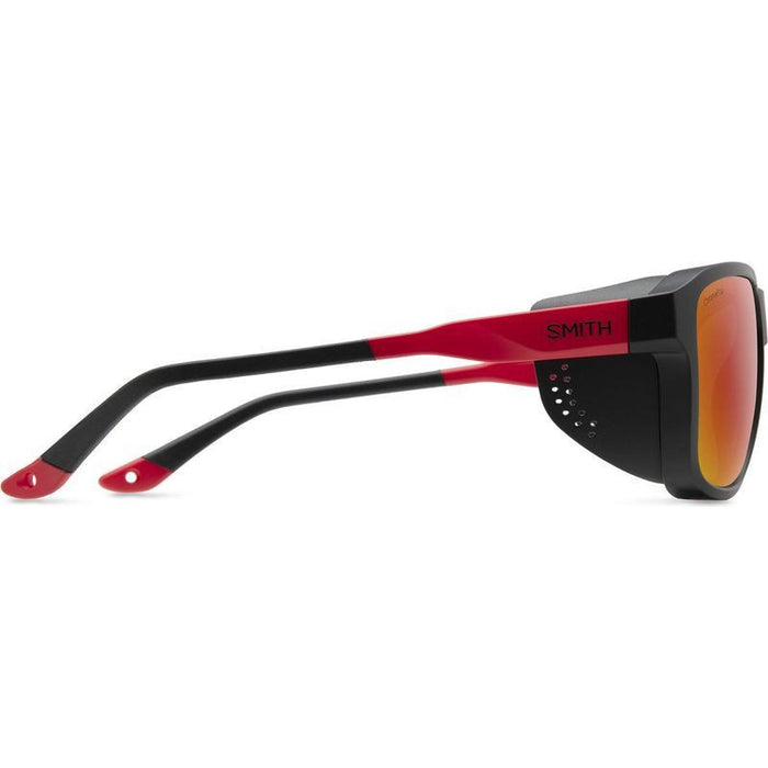 Smith Embark Tnf Matte Black/horizon Red With Chromapop Polarized Red Mirror Lens