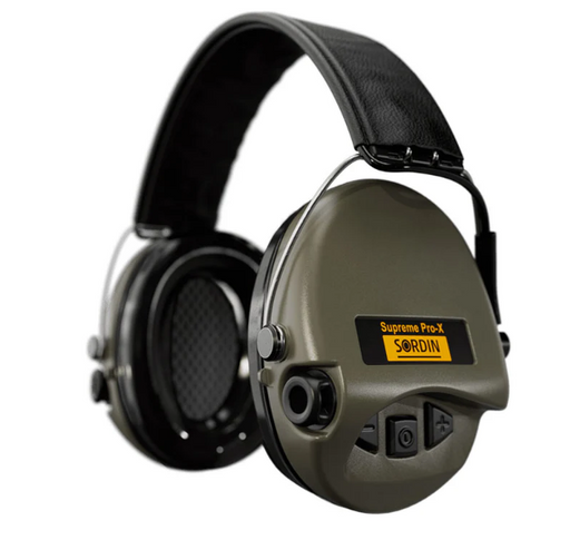 Sordin Supreme Pro-x Leather Headband Green Ear Muffs
