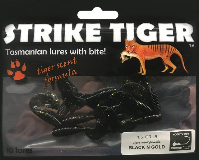Strike Tiger 1.5" Grub [cl:black And Gold]