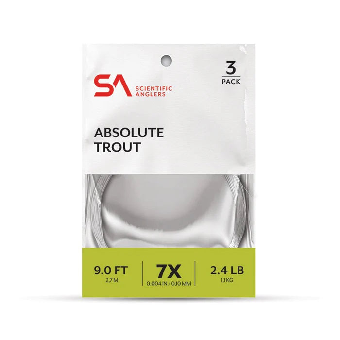Scientific Anglers Absolute Trout Leader - 3 Pack [sz:3x Lng:7.5']