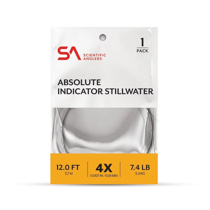 Scientific Anglers Absolute Indicator/stillwater 12' Single Pk [sz:4x Cl:clear/orange]