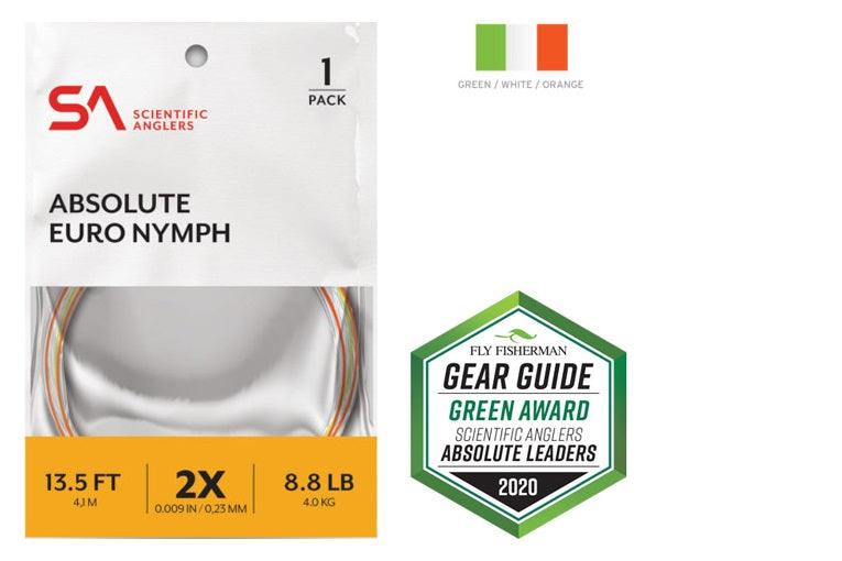 SCIENTIFIC ANGLERS ABSOLUTE EURO NYMPH LEADER - SINGLE PACK [Lng:13.5' WT:2X]