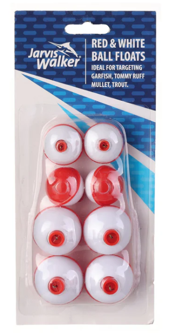 Jarvis Walker Red & White Floats (4 Large & 4 Small)