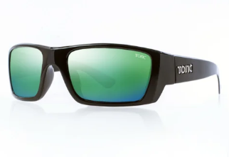 Tonic Rise Sunglasses Matte Black Frame With Green Mirror / Copper Base