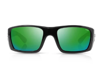 Tonic Rise Sunglasses Matte Black Frame With Green Mirror / Copper Base
