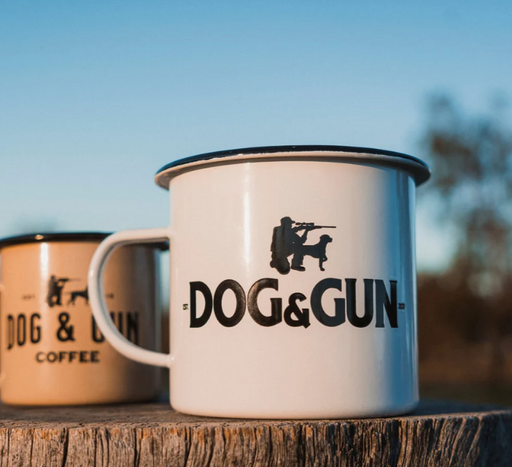 Dog And Gun Big Dog Enamel Mug [cl:white/black]