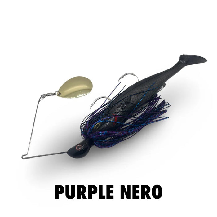 Spinwright 1oz Beast Spinnerbait x IRUKANJI 7" [Cl:PURPLE NERO]