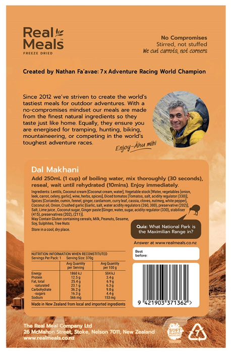 Real Meals Dal Makhanii 120g