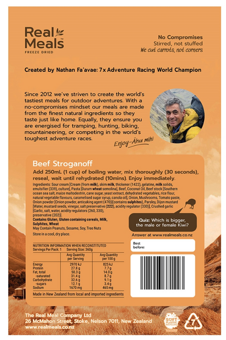 Real Meals Beef Stroganoff 110g